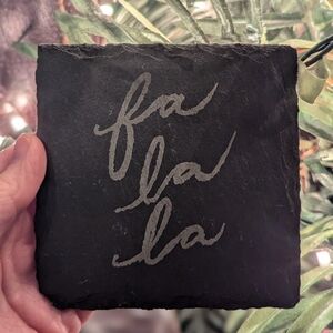 Fa La La Christmas Slate Coaster